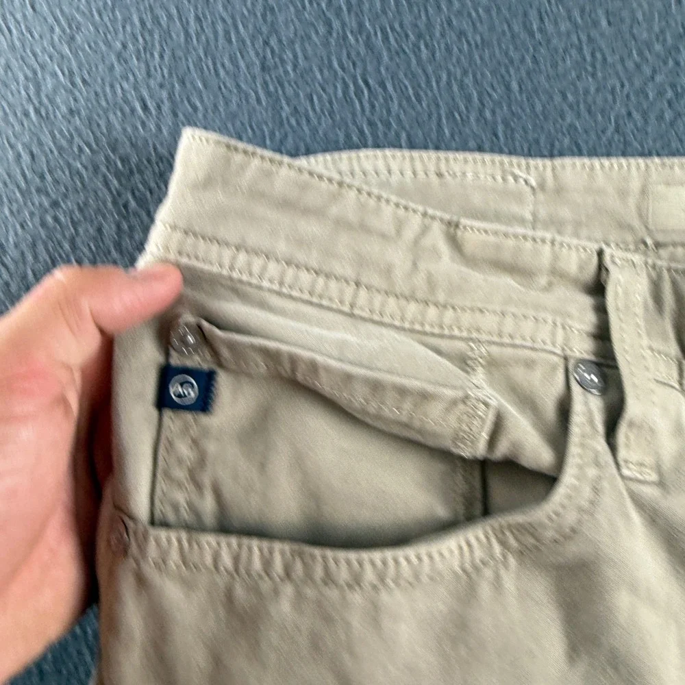 AG Adriano Goldschmied Graduate Pants Men's 34x32 Beige Tailored Leg Chino Flat